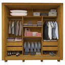 Ver imagem 3 de Guarda-Roupa Casal 3 Portas 1 Porta Espelhada com Pés Milão 100% MDF Yescasa Marrom/Marrome/Off White