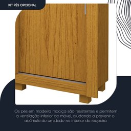 Guarda-roupa Casal 3 Portas 1 Porta Espelhada com Pés Milão Yescasa 100% MDF - 11