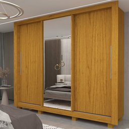 Guarda-roupa Casal 3 Portas 1 Porta Espelhada com Pés Milão Yescasa 100% MDF - 14