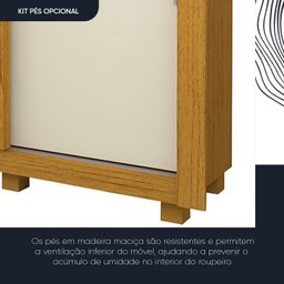 Guarda-roupa Casal 3 Portas 1 Porta Espelhada com Pés Milão Yescasa 100% MDF - 10