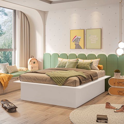 Cama Casal/Queen Juvenil Ária 165CMX200CMX41CM Yescasa Branco