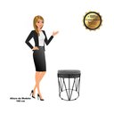 Ver imagem 5 de Kit 2 Puffs Babu Suede Grafite Base Preto