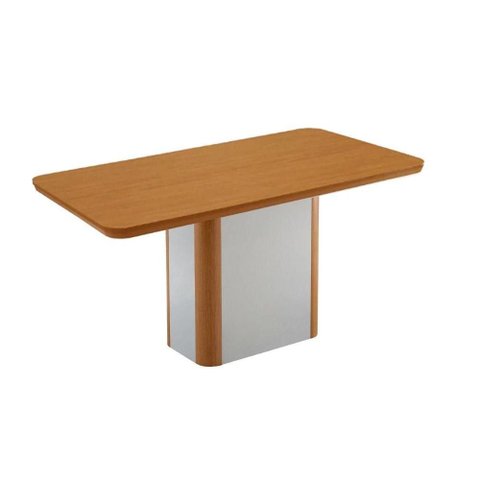 Conjunto: Mesa de Cozinha Pietá Tampo Curvo 180cm+6 Cadeiras Dakota Madeira Naturale/Off White -