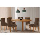 Ver imagem 4 de Conjunto: Mesa de Cozinha Pietá Tampo Curvo 180cm+6 Cadeiras Dakota Madeira Naturale/Off White -