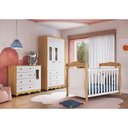 Ver imagem 1 de Quarto de Bebê Berço 3 em 1, Guarda-Roupa e Cômoda com Janelas 100% MDF Aurora Espresso Móveis Branco/Brilho/Amêndoa