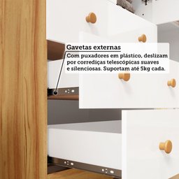Quarto de Bebê Berço 3 em 1, Guarda-roupa e Cômoda com Janelas 100% MDF Aurora Espresso Móveis - 10