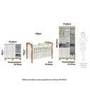 Ver imagem 4 de Quarto de Bebê Berço 3 em 1, Guarda-Roupa e Cômoda com Janelas 100% MDF Aurora Espresso Móveis Branco/Brilho/Amêndoa