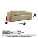 Ver imagem 4 de Kit 02 Poltronas e 01 Sofá Bloom 200cm 03 Lugares com Pés de Madeira Bouclê Bege - Desk Design