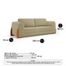 Kit 02 Poltronas e 01 Sofá Bloom 200cm 03 Lugares com Pés de Madeira Bouclê Bege - Desk Design - 4