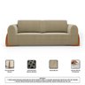 Kit 02 Poltronas e 01 Sofá Bloom 200cm 03 Lugares com Pés de Madeira Bouclê Bege - Desk Design - 6
