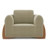 Kit 02 Poltronas e 01 Sofá Bloom 200cm 03 Lugares com Pés de Madeira Bouclê Bege - Desk Design - 12