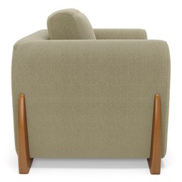 Kit 02 Poltronas e 01 Sofá Bloom 200cm 03 Lugares com Pés de Madeira Bouclê Bege - Desk Design - 13