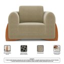 Ver imagem 7 de Kit 02 Poltronas e 01 Sofá Bloom 200cm 03 Lugares com Pés de Madeira Bouclê Bege - Desk Design