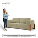 Ver mais imagens de Kit 02 Poltronas e 01 Sofá Bloom 200cm 03 Lugares com Pés de Madeira Bouclê Bege - Desk Design