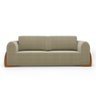 Kit 02 Poltronas e 01 Sofá Bloom 200cm 03 Lugares com Pés de Madeira Bouclê Bege - Desk Design - 16
