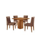 Ver imagem 2 de Mesa de Jantar Eloise 90cm Tampo Canto Copo Mdf Laminado com 4 Cadeiras Isadora Moderna Mobília