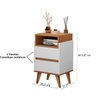 Mesa de Cabeceira Pés Palito Verona 2 gavetas Branco / Nature - Comprar Moveis em Casa - 2