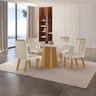 Conjunto de Jantar Mesa Áustria 0,90x0,90 Tampo Mdf/vidro com 4 Cadeiras Florença Yescasa - 2