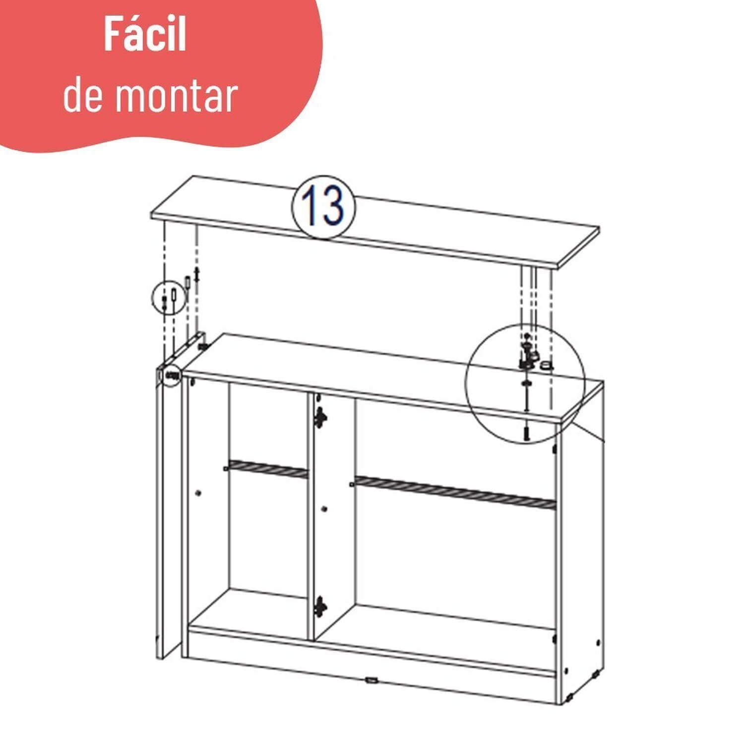 Escrivaninha Versa Home 107cm 2 Portas - 12