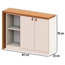 Ver imagem 7 de Escrivaninha Mesa Escritório Versa Home 2 Portas 112cm Branco e Freijó