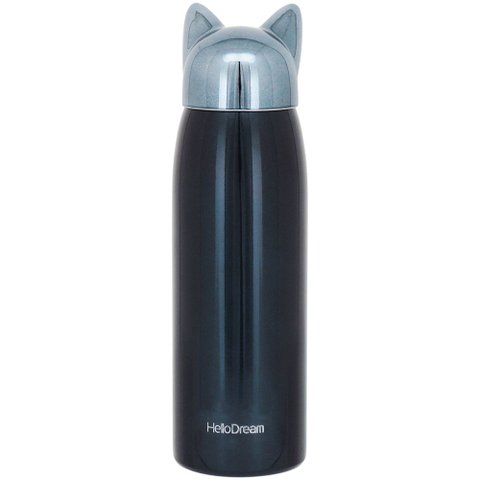 Garrafa Térmica Squeeze Academia Treino 21x6x6cm 320ml Inox Azul Parede Dupla Crush