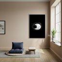 Ver imagem 1 de Quadro Decorativo Uma Lua Ouvindo Sua Música - 70x50cm:moldura Branca