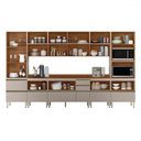 Ver imagem 3 de Cozinha Completa Proença 9 Gavetas 12 Portas com Vidro Ripado Dp3701rp Nogueira/nude Prime - Demobil