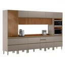 Ver imagem 2 de Cozinha Completa Proença 9 Gavetas 12 Portas com Vidro Ripado Dp3701rp Nogueira/nude Prime - Demobil