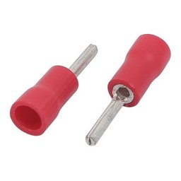 200un Terminal Pino Agulha Pre Isolado 0,5 a 1,5mm Vermelho - 2