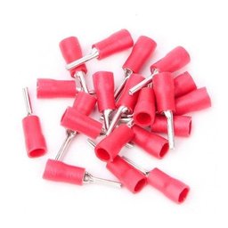 200un Terminal Pino Agulha Pre Isolado 0,5 a 1,5mm Vermelho - 5