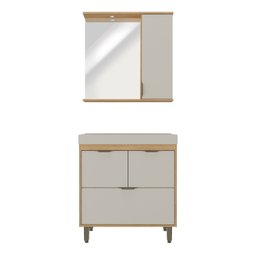 Armário Conjunto de Banheiro com Gabinete, Cuba e Espelheira  e LED 80 cm - 4