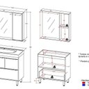 Ver imagem 5 de Armário Conjunto de Banheiro com Gabinete, Cuba e Espelheira e LED 80 cm Marrom/Carv. Nature/Arenas