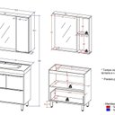 Ver imagem 5 de Armário Conjunto de Banheiro com Gabinete, Cuba e Espelheira e LED 80 cm Marrom/Carvalho Nature/Arenas