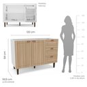 Ver imagem 4 de Balcão 2 Portas 3 Gavetas 120 Cm Pérola para Cozinha