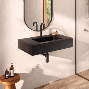 Bancada Cuba Esculpida de Porcelanato para Banheiro Alto Padrão Portobello 80x45x15cm 