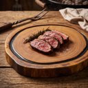 Ver imagem 5 de Tábua Corte Gourmet Madeira Orgânica Redonda com Resina Grafite
