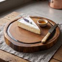Ver imagem 2 de Tábua Corte Gourmet Madeira Orgânica Redonda com Resina Grafite