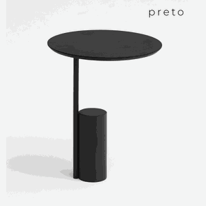 Mesa de Apoio Pistão - Tampo Laca - Base Aço Carbono - Altura 50cm