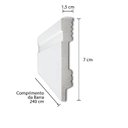 Ver imagem 3 de Rodapé de Poliestireno Frisado 7CMX1,5CMX240CM Branco Casablanca