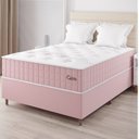 Ver imagem 1 de Conjunto Colchão Mola Ensacada e Base Box Casal 67x138x188cm Cairo Yescasa Rosa/Rose