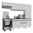 Ver imagem 2 de Armário Cozinha Modulada Compacta 252cm com Balcão Veneza Multimóveis Mp3761 Branco/dourado