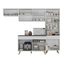 Ver imagem 4 de Armário Cozinha Modulada Compacta 252cm com Balcão Veneza Multimóveis Mp3761 Branco/dourado