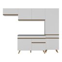 Ver imagem 7 de Armário Cozinha Modulada Compacta 252cm com Balcão Veneza Multimóveis Mp3761 Branco/dourado