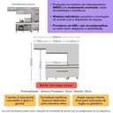 Ver imagem 3 de Armário Cozinha Modulada Compacta 252cm com Balcão Veneza Multimóveis Mp3761 Branco/dourado