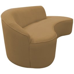 Sofá Curvo 03 Lugares 210cm Braço Direito Eron Bouclê Camel - CasaePoltrona - 6