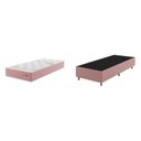 Ver imagem 2 de Conjunto Colchão Mola Ensacada e Base Box Solteiro 67x88x188cm Cairo Yescasa Rosa/Rose