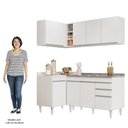 Ver imagem 5 de Armário de Cozinha Modulado de Canto Direito 4 Peças Cp39 com Pia Inox Branco - Lumil Lumil Móveis
