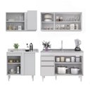 Ver imagem 6 de Armário de Cozinha Modulado de Canto Direito 4 Peças Cp39 com Pia Inox Branco - Lumil Lumil Móveis
