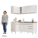 Ver imagem 5 de Armário de Cozinha Modulado de Canto Direito 4 Peças Cp39 com Pia Inox Branco - Lumil Lumil Móveis