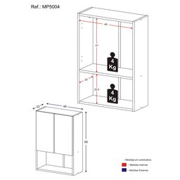 Armário Lavanderia com 2 Portas Multimóveis Branco - 4